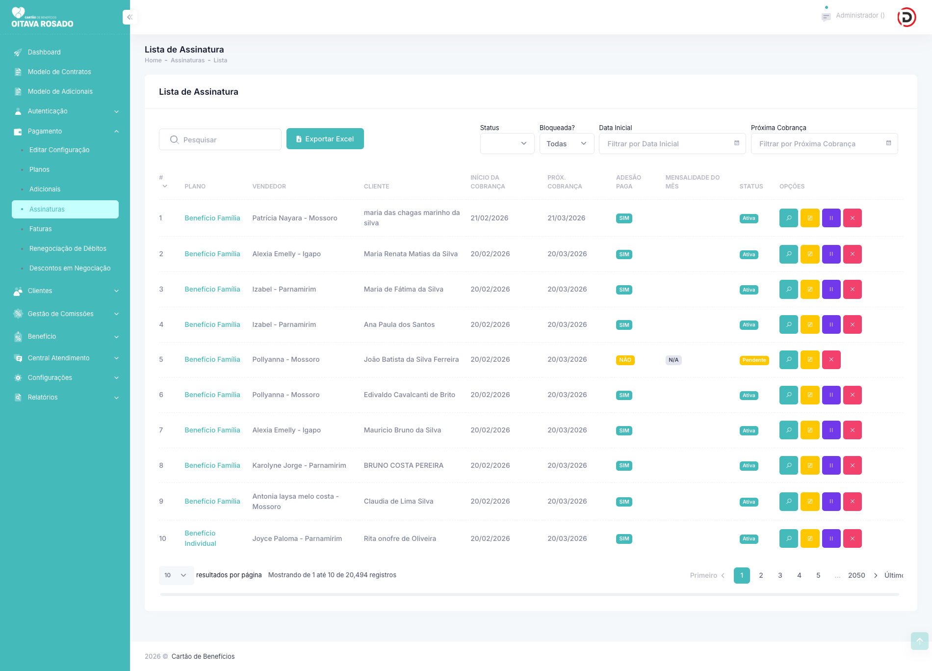 Sistema de Cartão de Benefícios Oitava Rosado